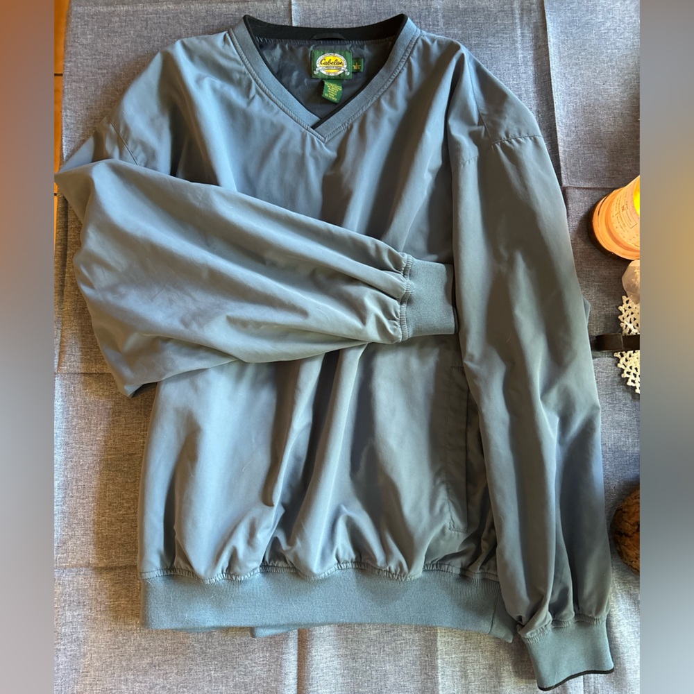 Cabela's Blue and Black V-Neck Shirt